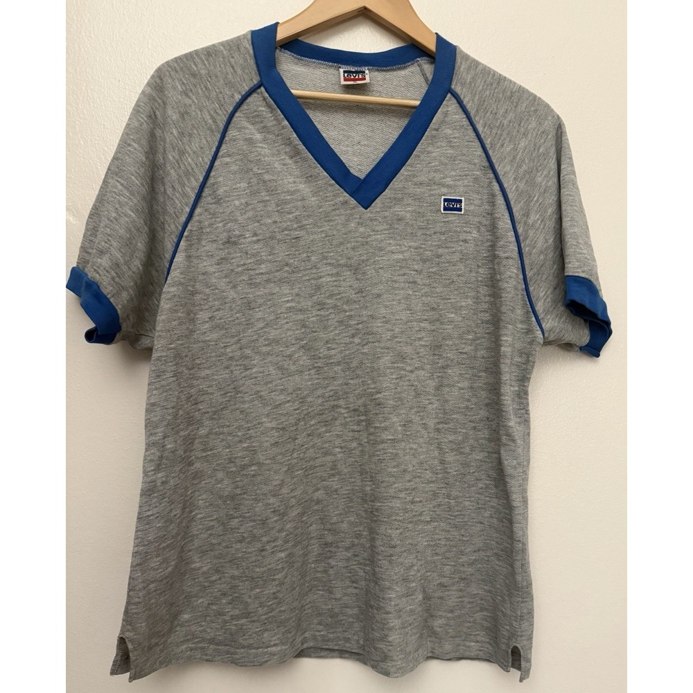 VTG‎ 80's Levi's made in USA Short Sleeves Sweatshirt Blue Trim Sz XL